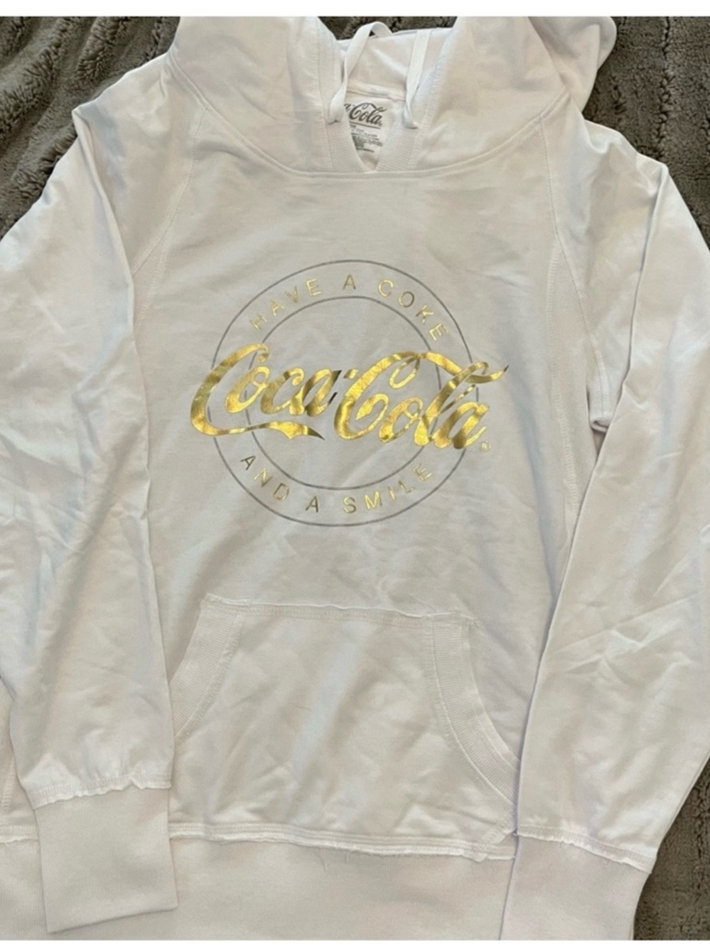 Coca-Cola White Pullover with Red Logo Tag